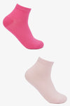 Plain High Ankle Socks - 2 Pairs