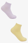 Plain High Ankle Socks - 2 Pairs