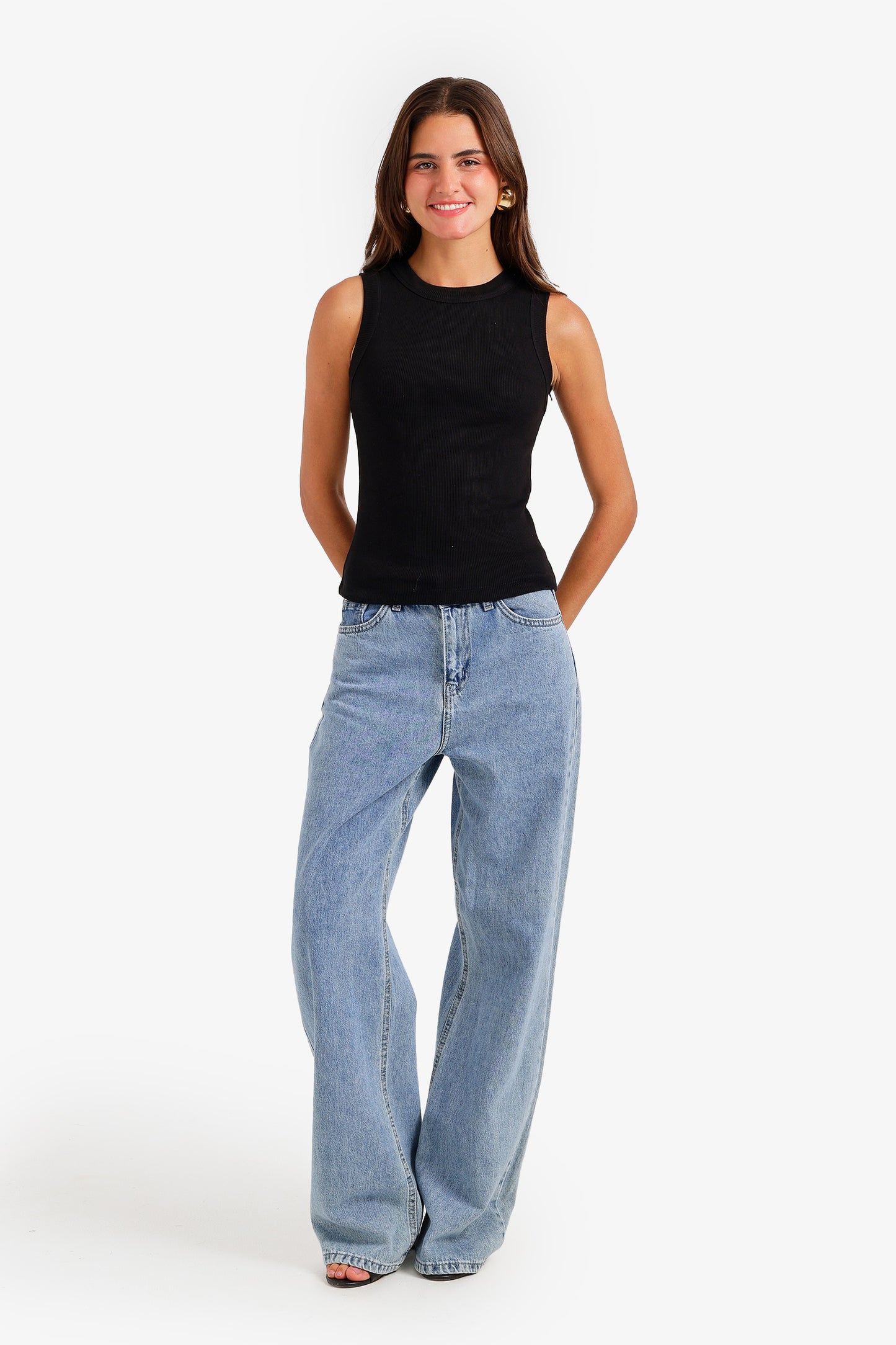 Ribbed Crew Neck Top