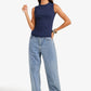 Ribbed Crew Neck Top