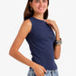 Ribbed Crew Neck Top