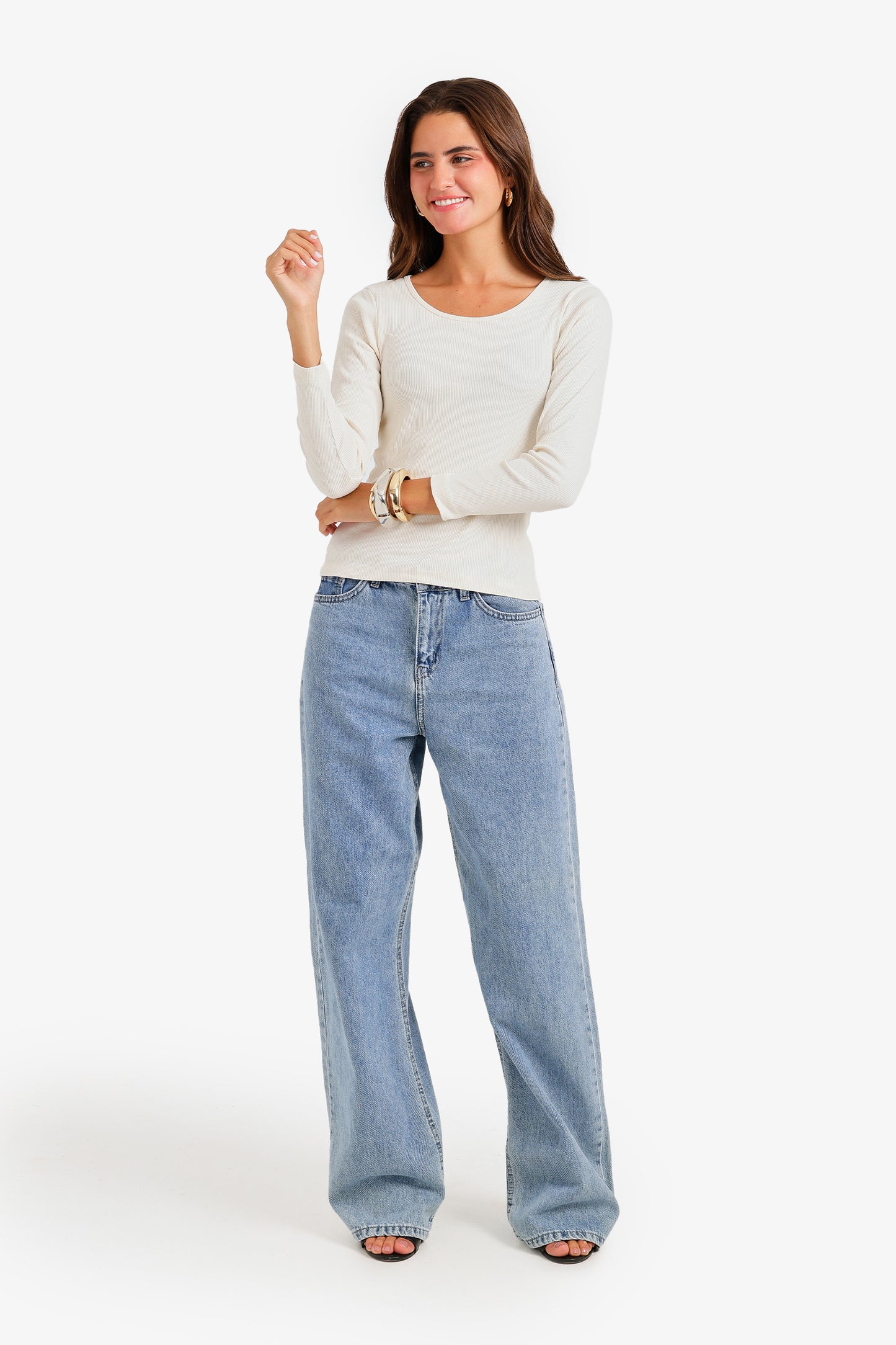 Long Sleeves Ribbed Top