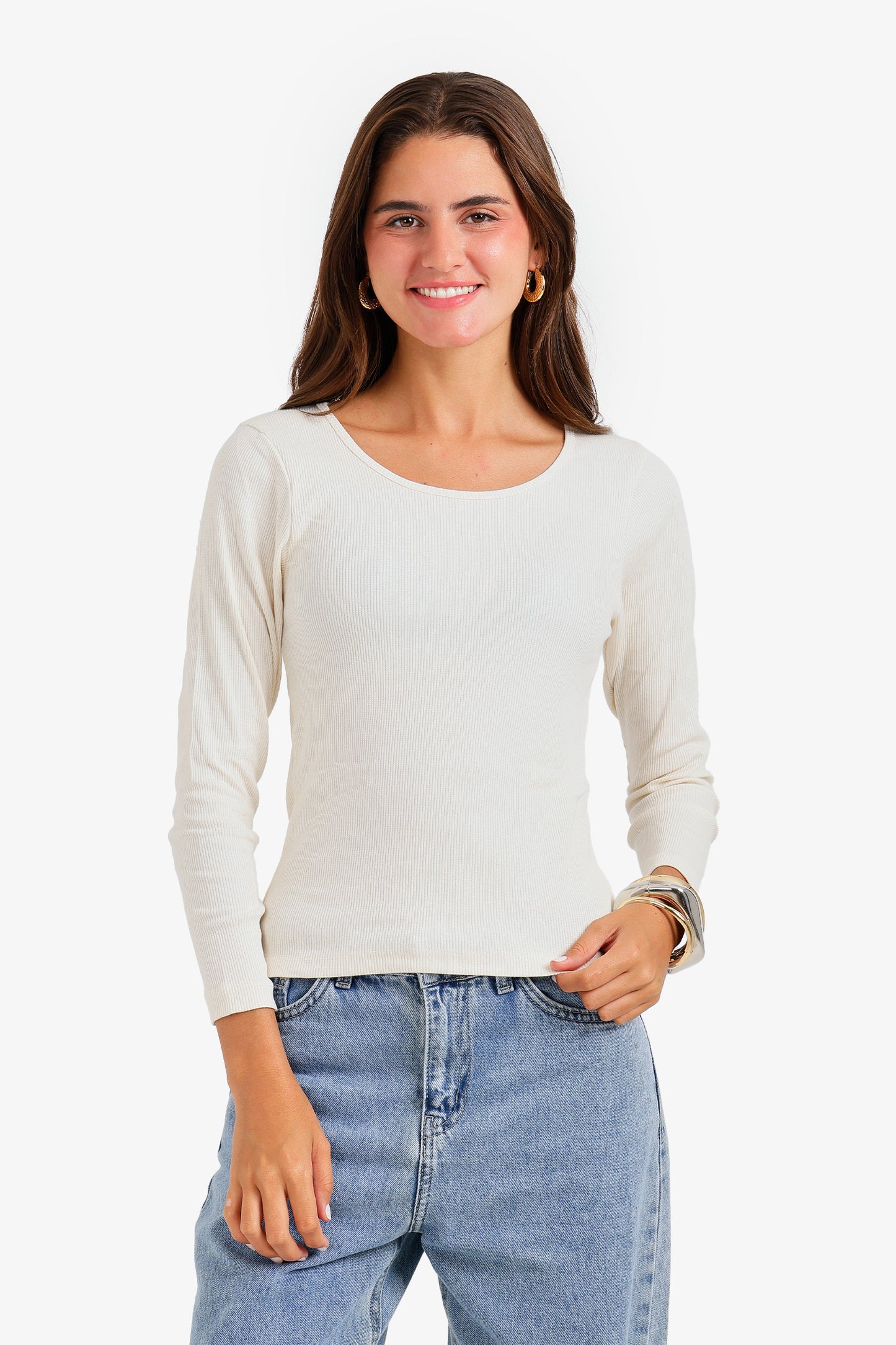 Long Sleeves Ribbed Top