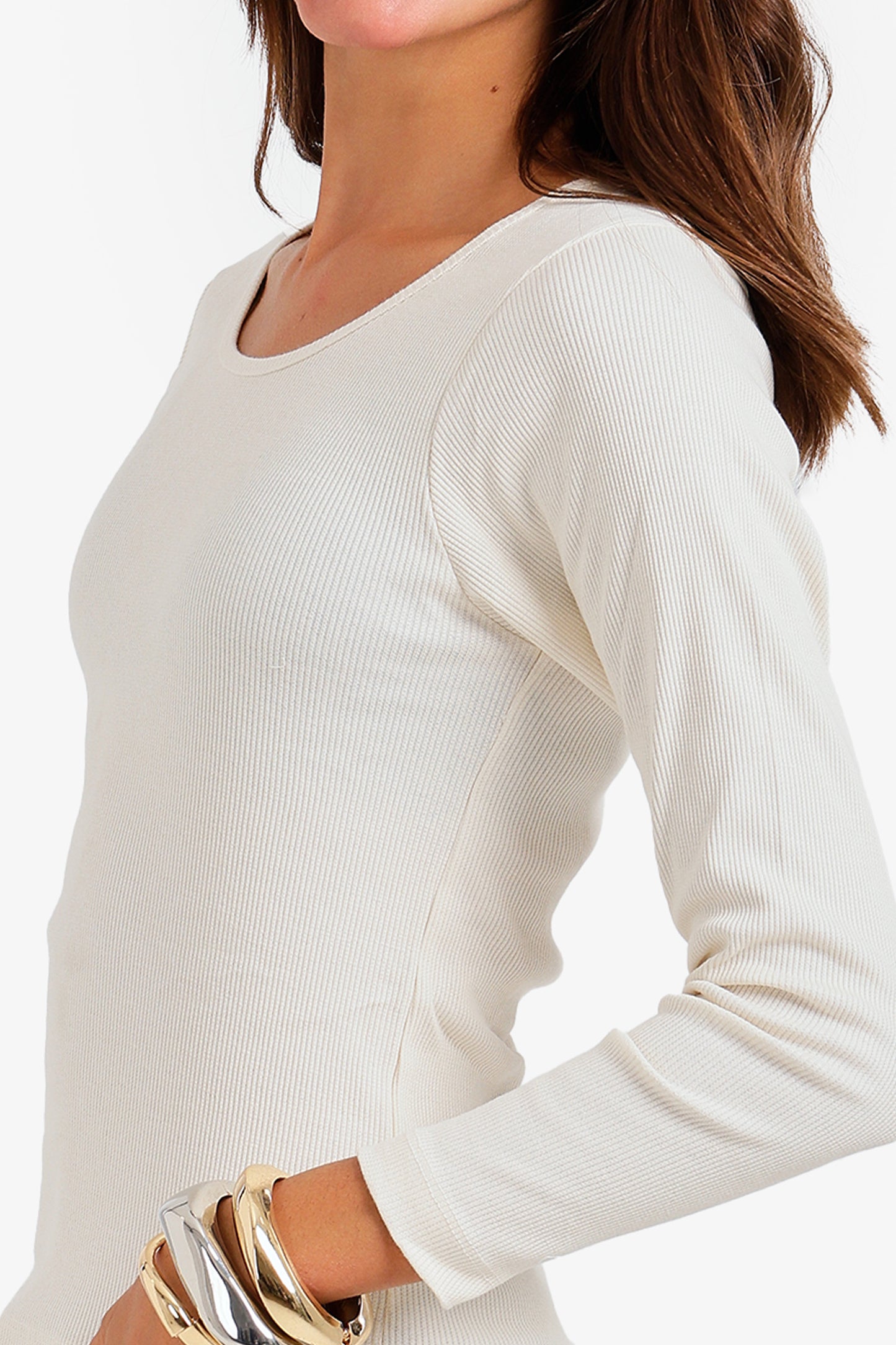 Long Sleeves Ribbed Top