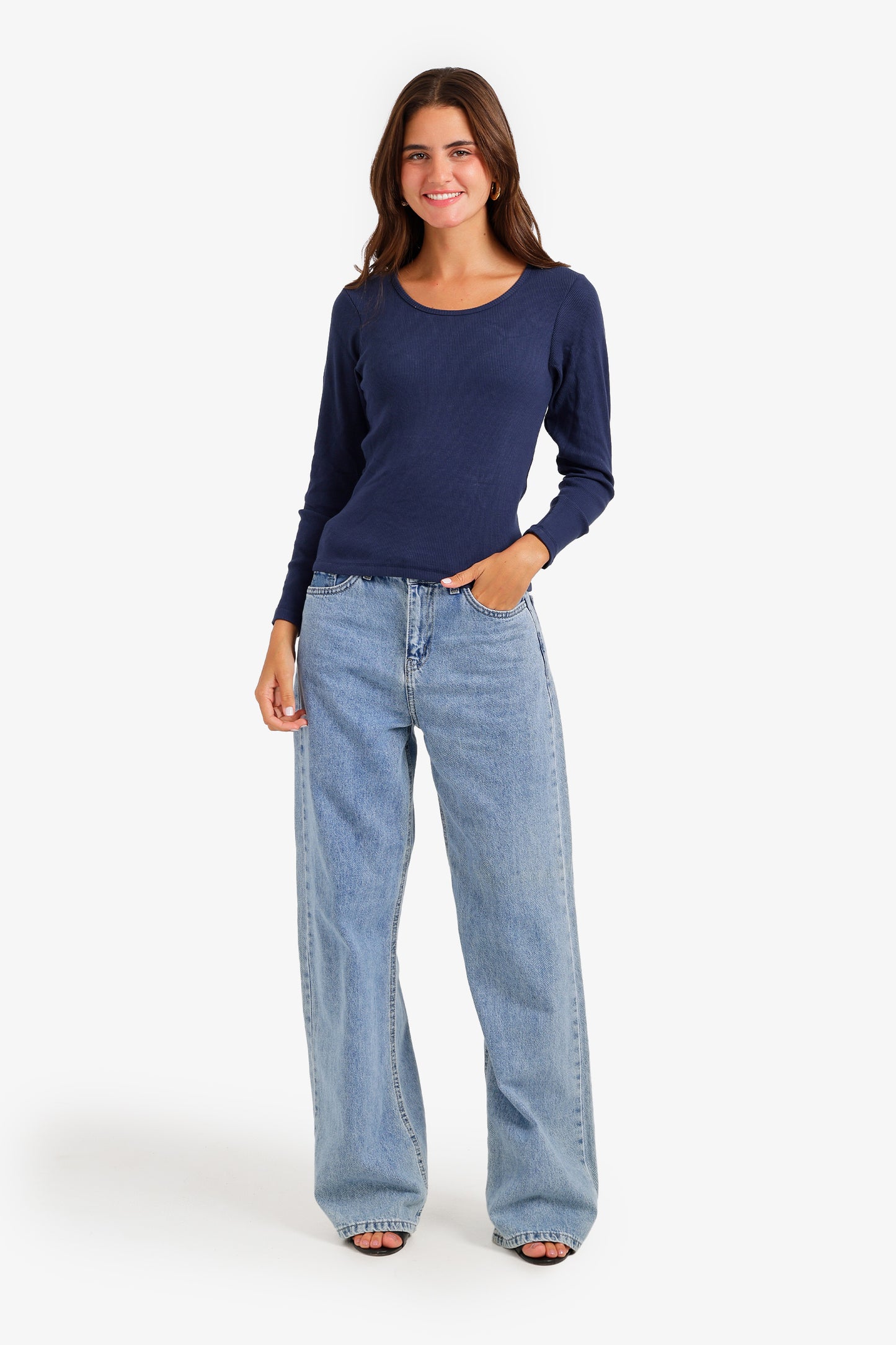 Long Sleeves Ribbed Top