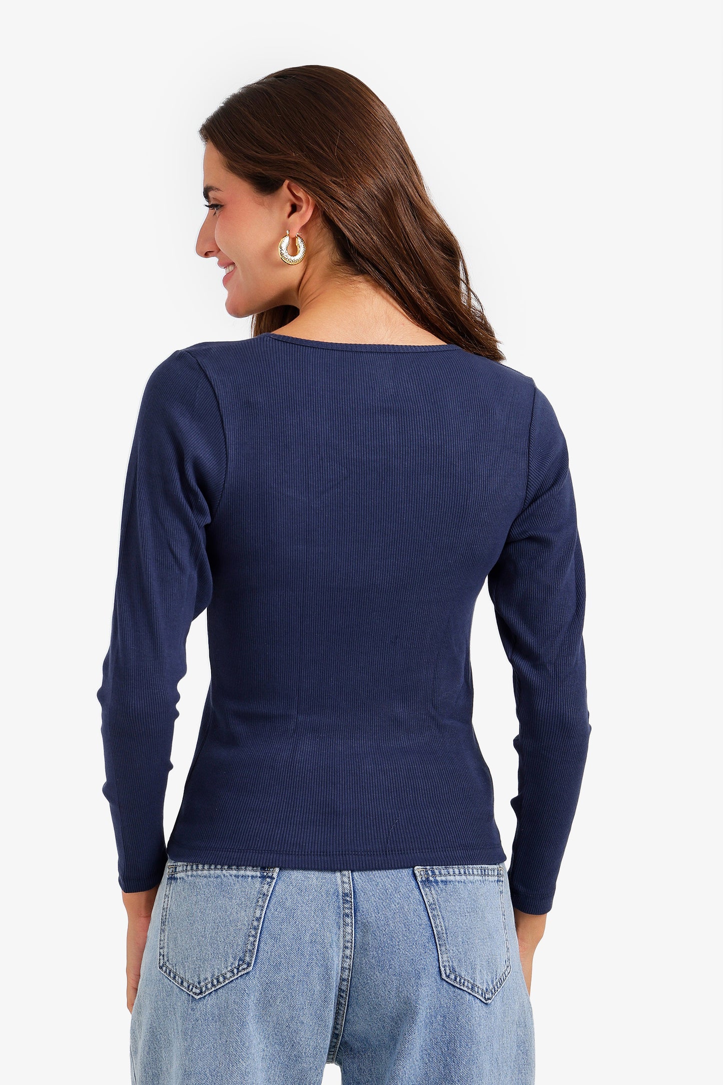 Long Sleeves Ribbed Top