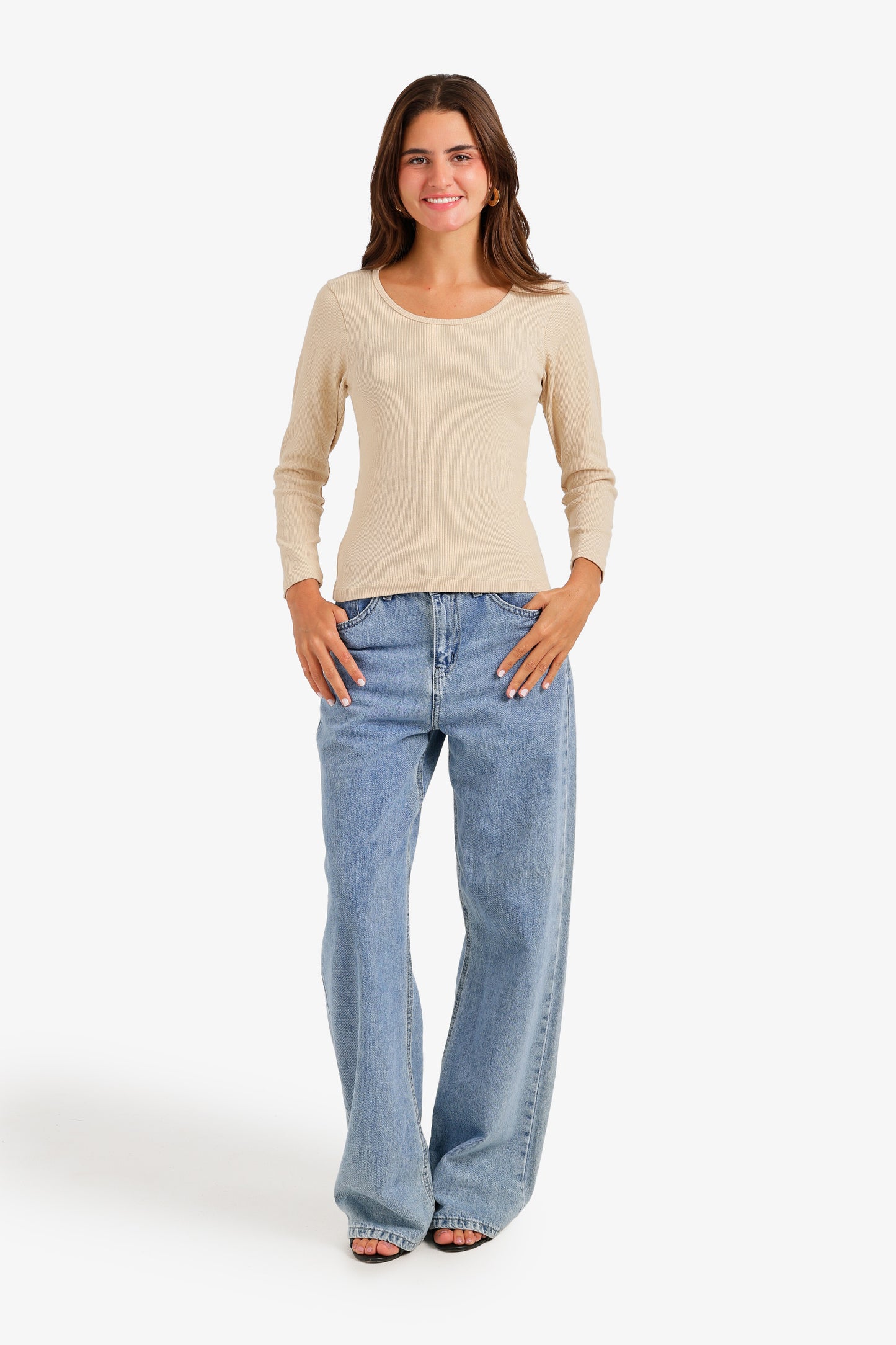 Long Sleeves Ribbed Top