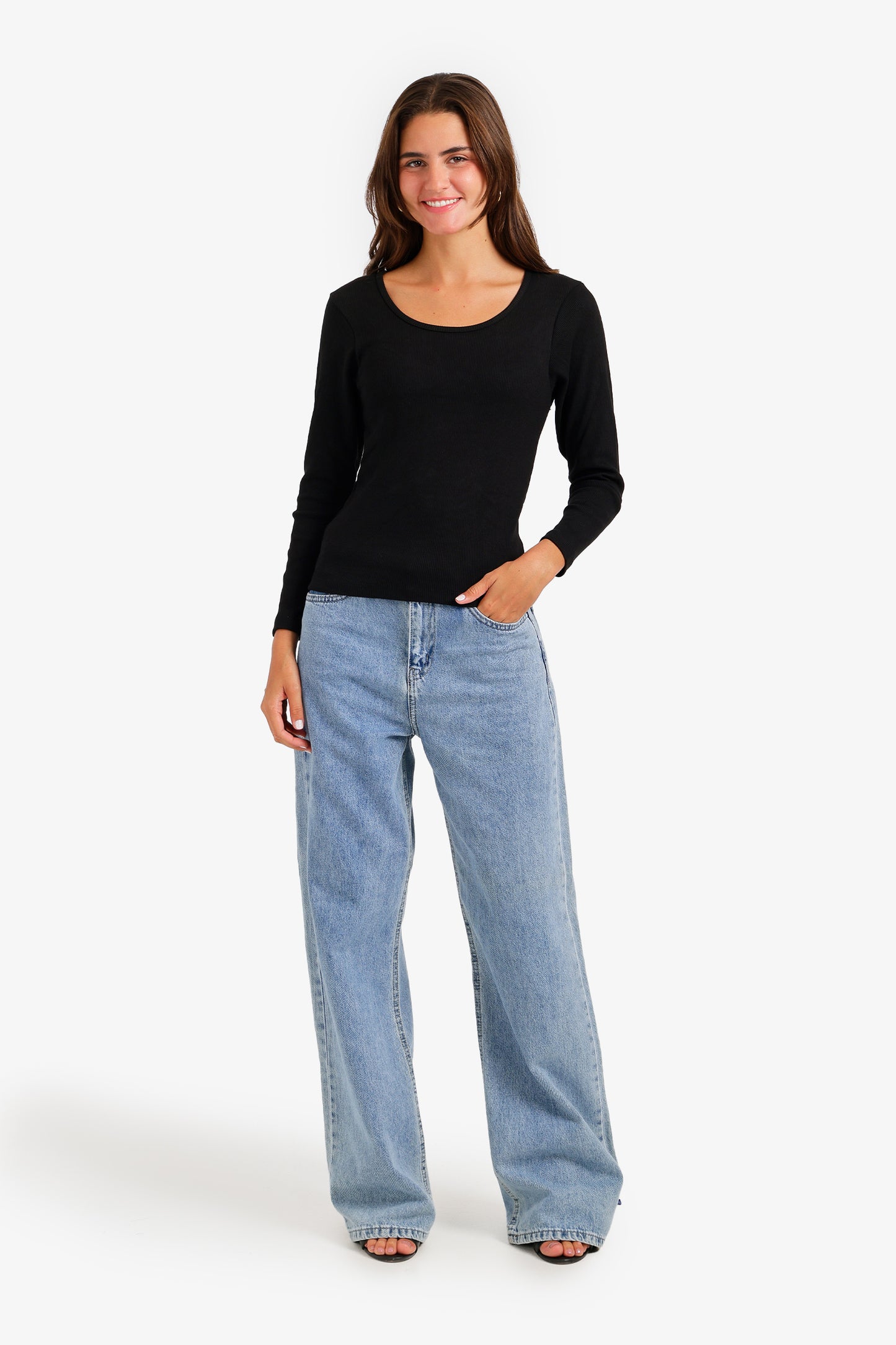 Long Sleeves Ribbed Top