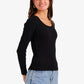 Long Sleeves Ribbed Top