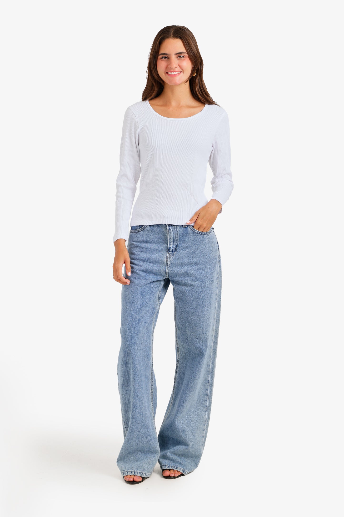 Long Sleeves Ribbed Top