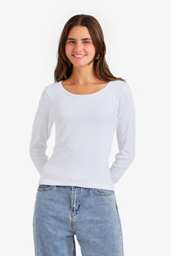Long Sleeves Ribbed Top