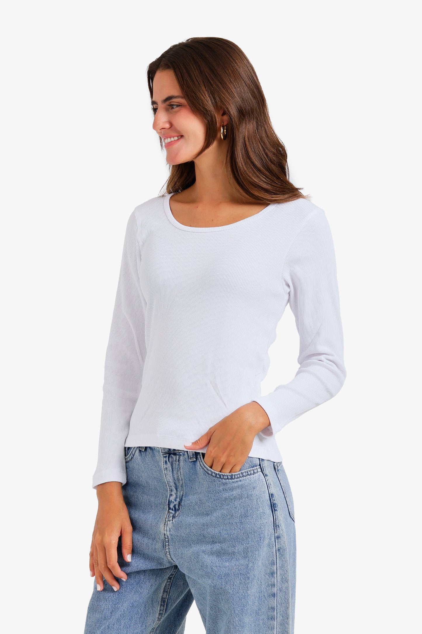 Long Sleeves Ribbed Top