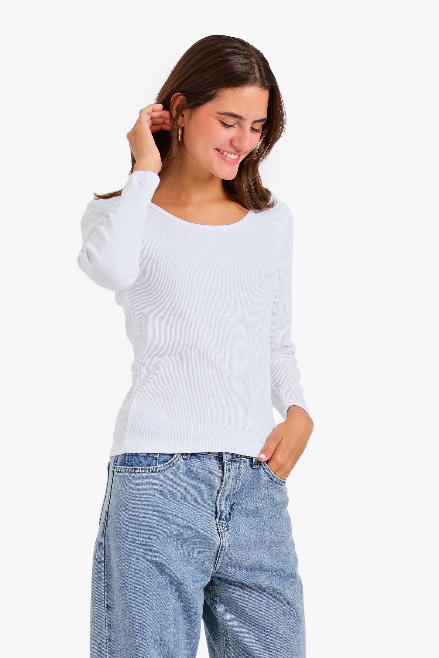 Long Sleeves Ribbed Top