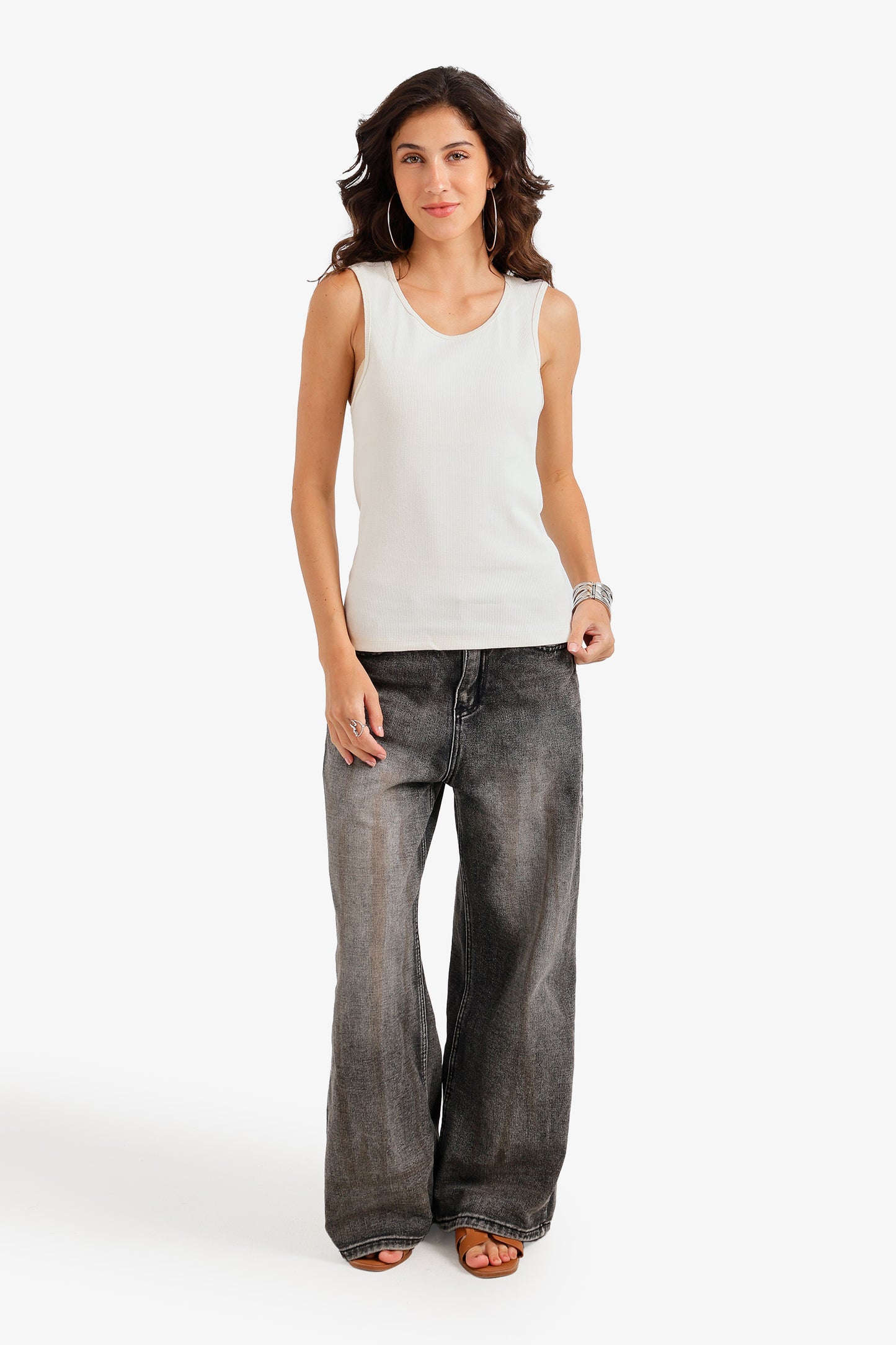 Ribbed Crossed Back Top