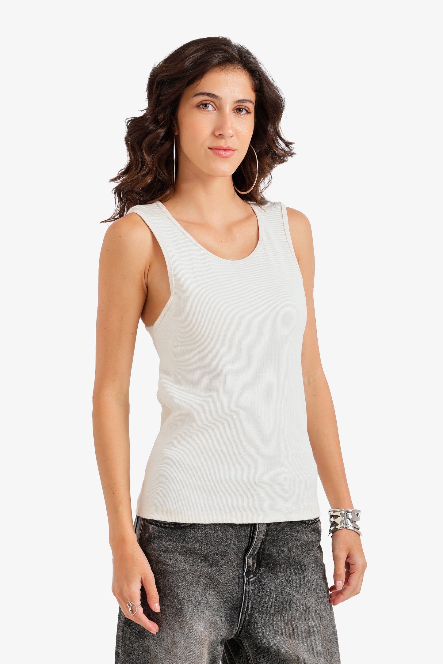 Ribbed Crossed Back Top