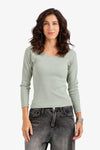 Long Sleeves Ribbed Top