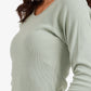 Long Sleeves Ribbed Top