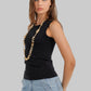 Round Neck Sleeveless Top