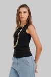 Round Neck Sleeveless Top