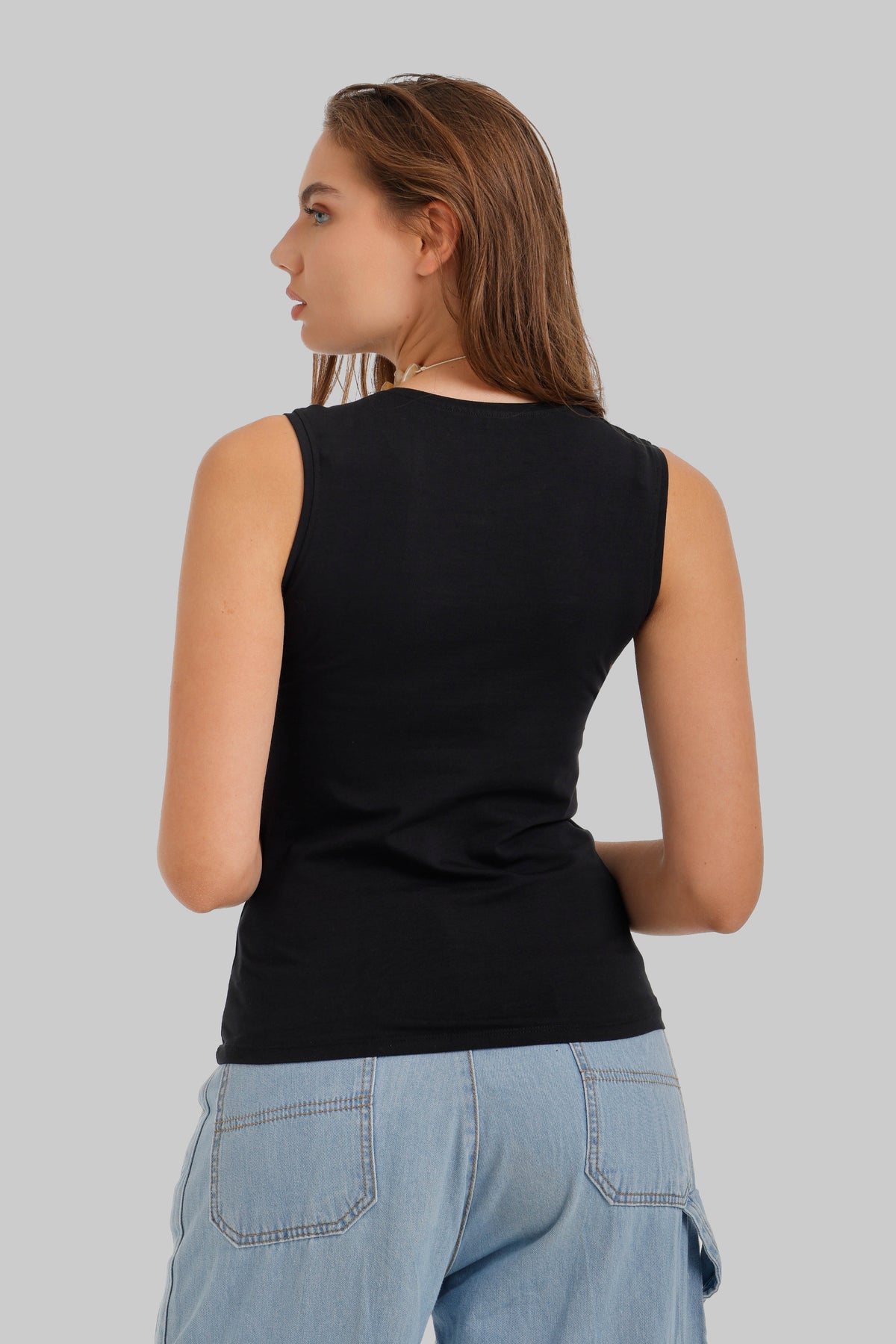 Round Neck Sleeveless Top