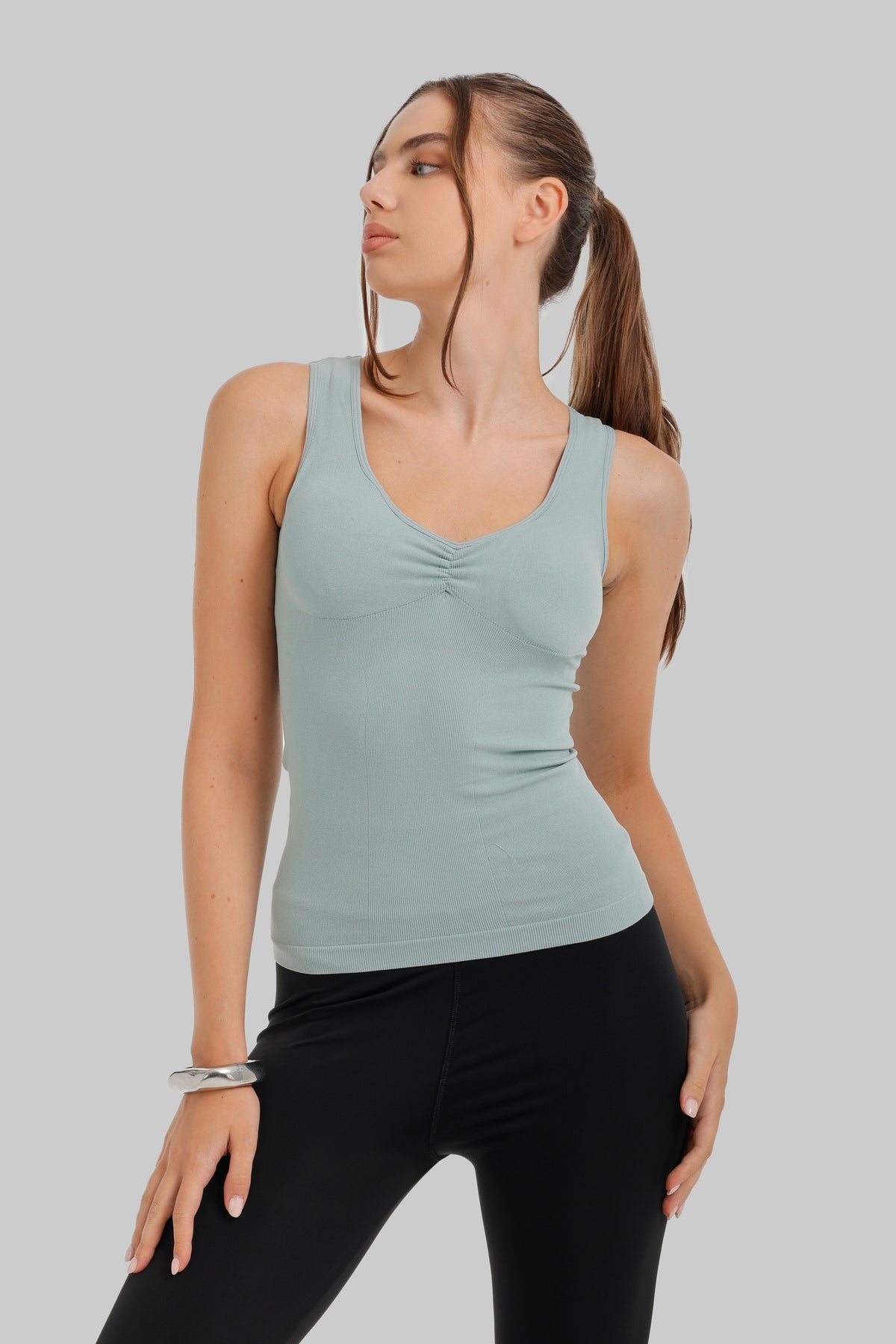 Ruched V-Neck Top