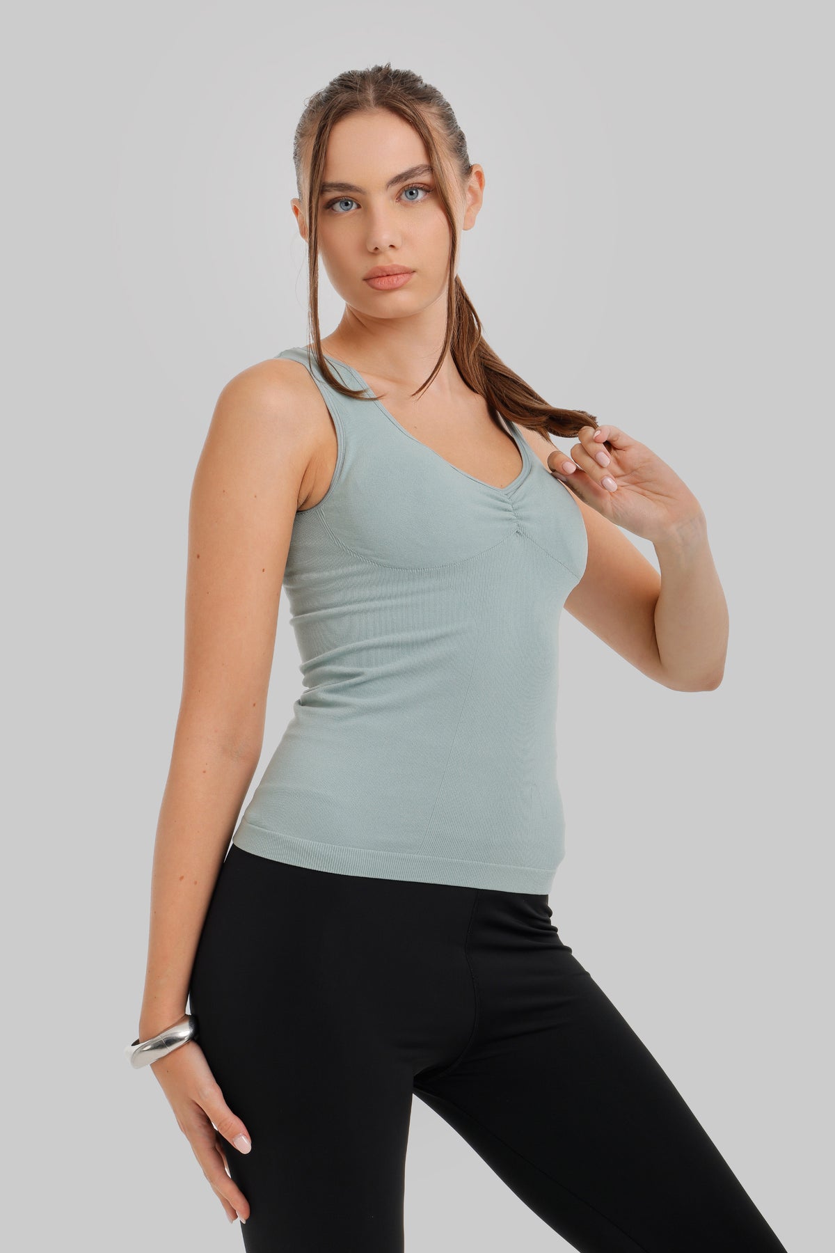 Ruched V-Neck Top