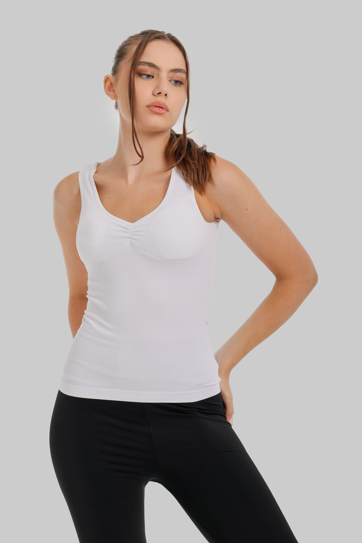 Ruched V-Neck Top