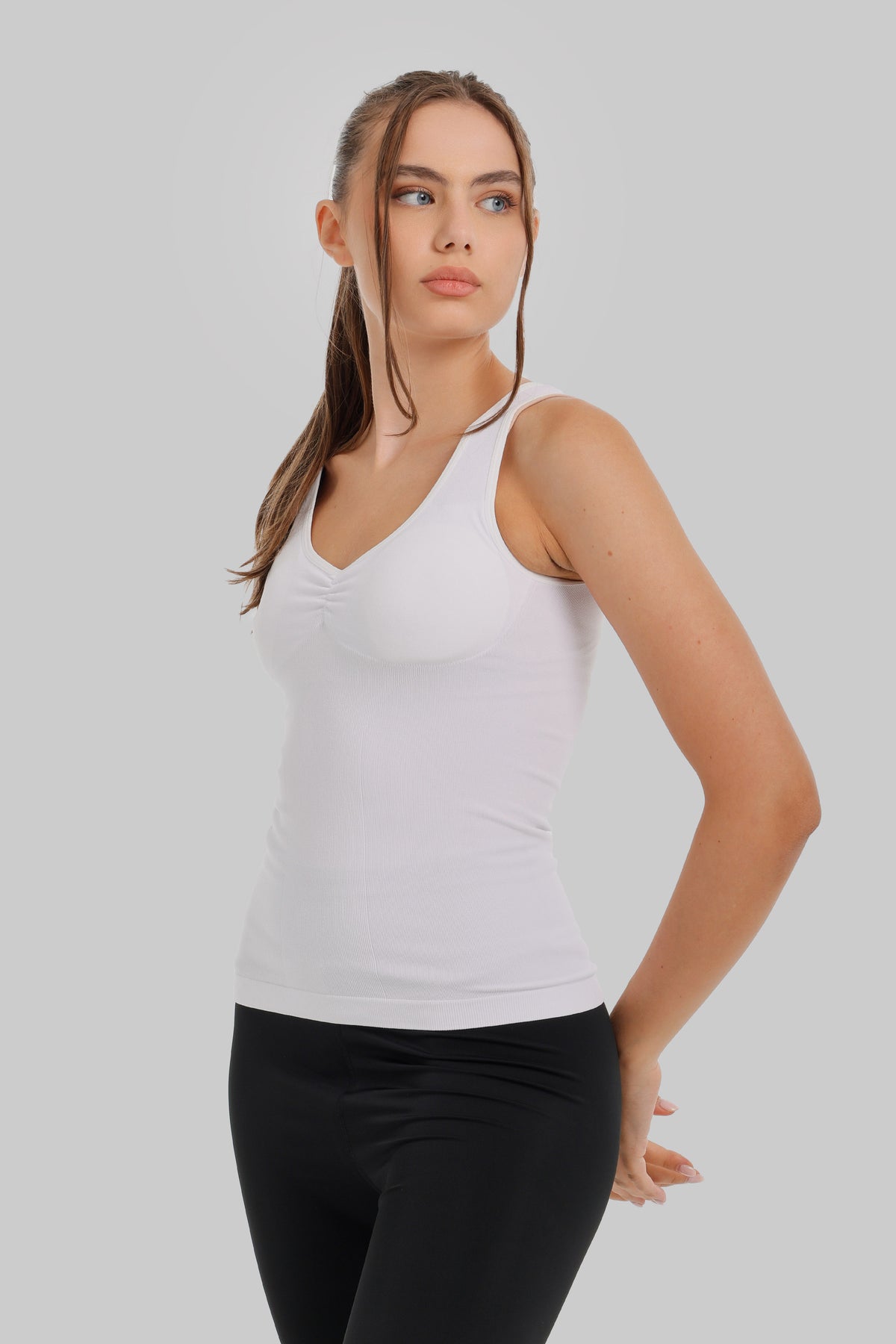 Ruched V-Neck Top