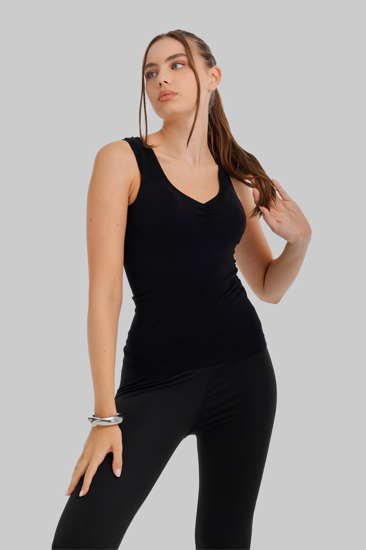 Ruched V-Neck Top