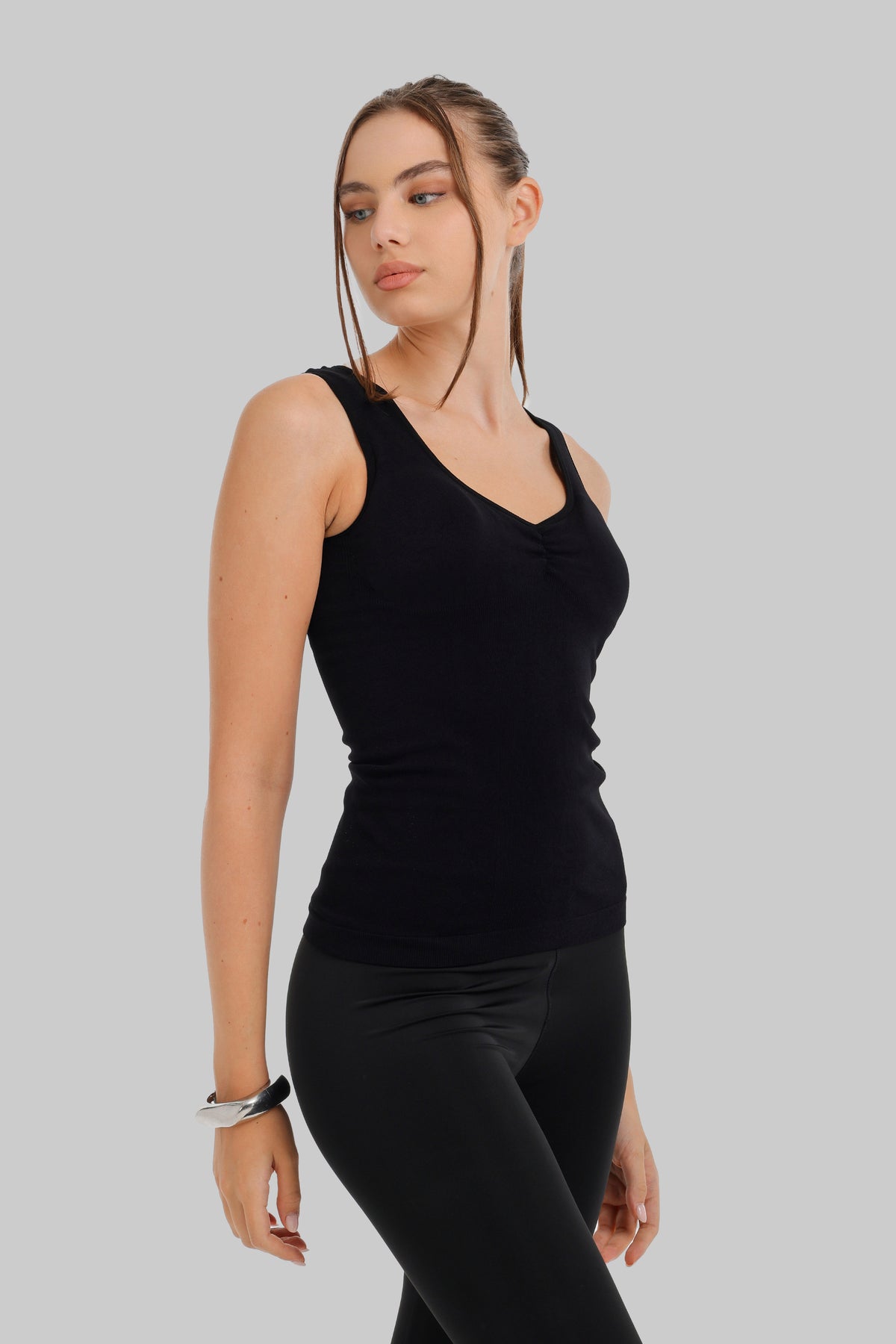 Ruched V-Neck Top