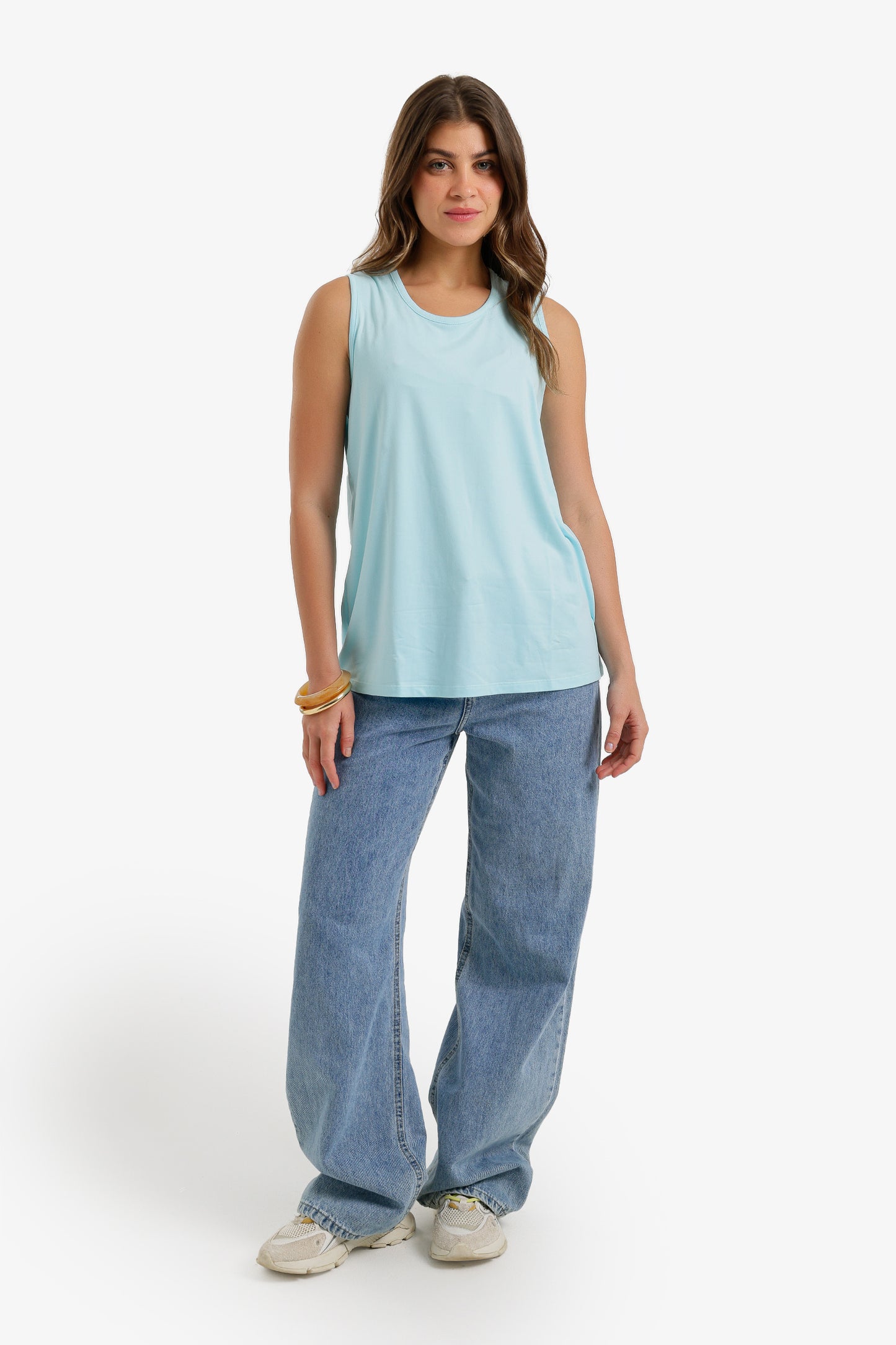 Sleeveless Crew Neck Top