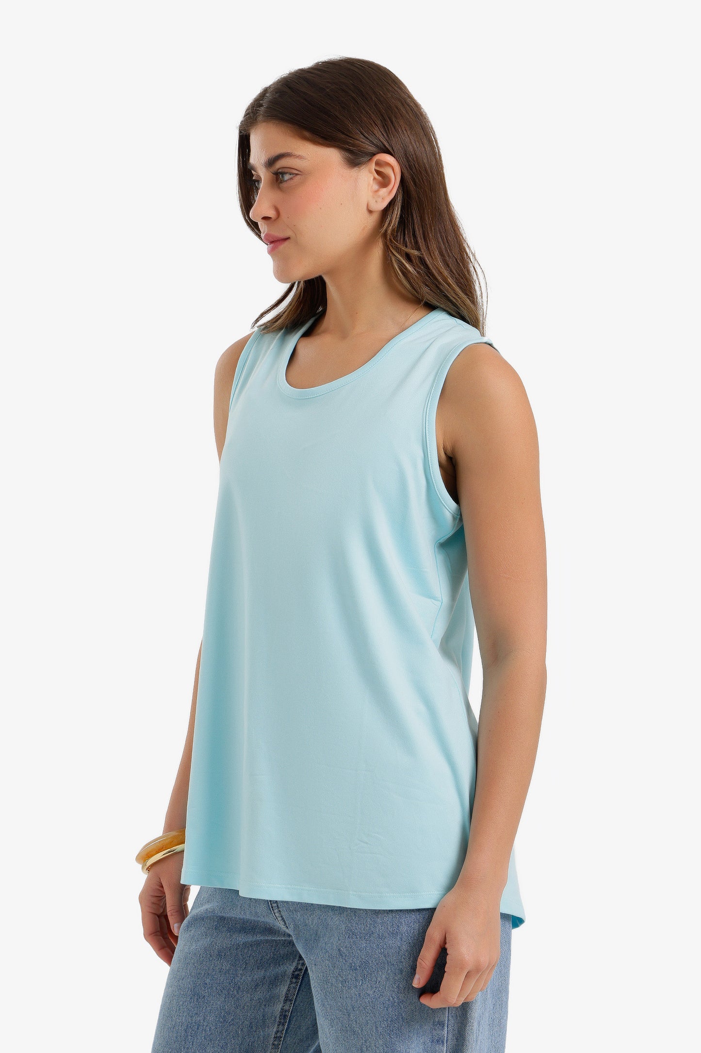 Sleeveless Crew Neck Top