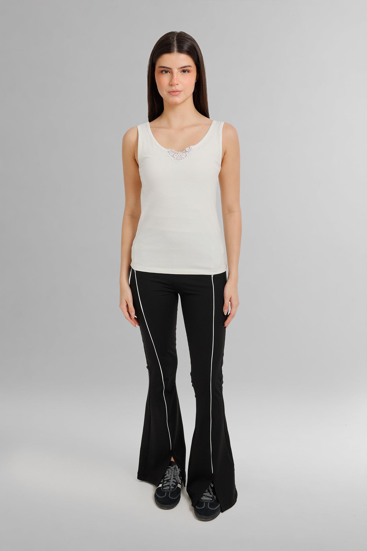 Lace Trimmed Tank Top