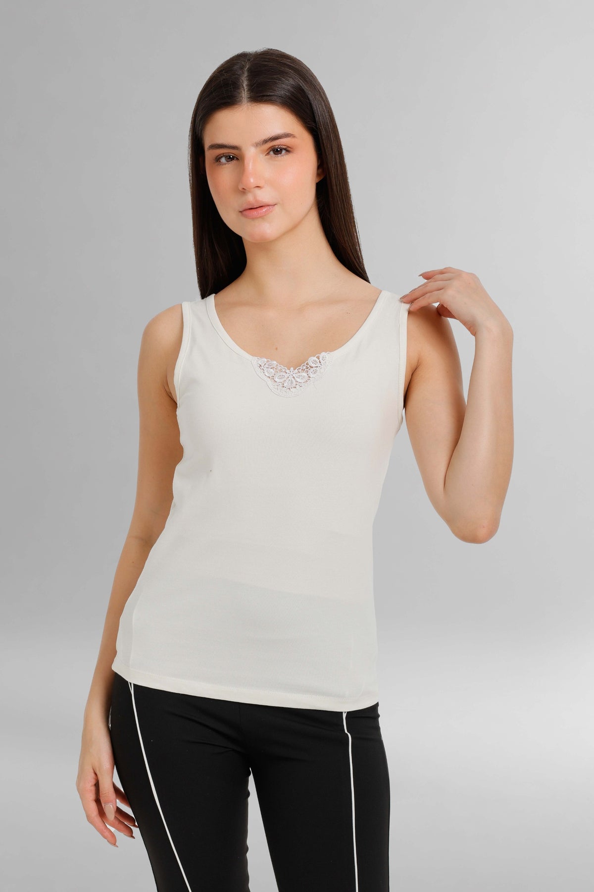 Lace Trimmed Tank Top