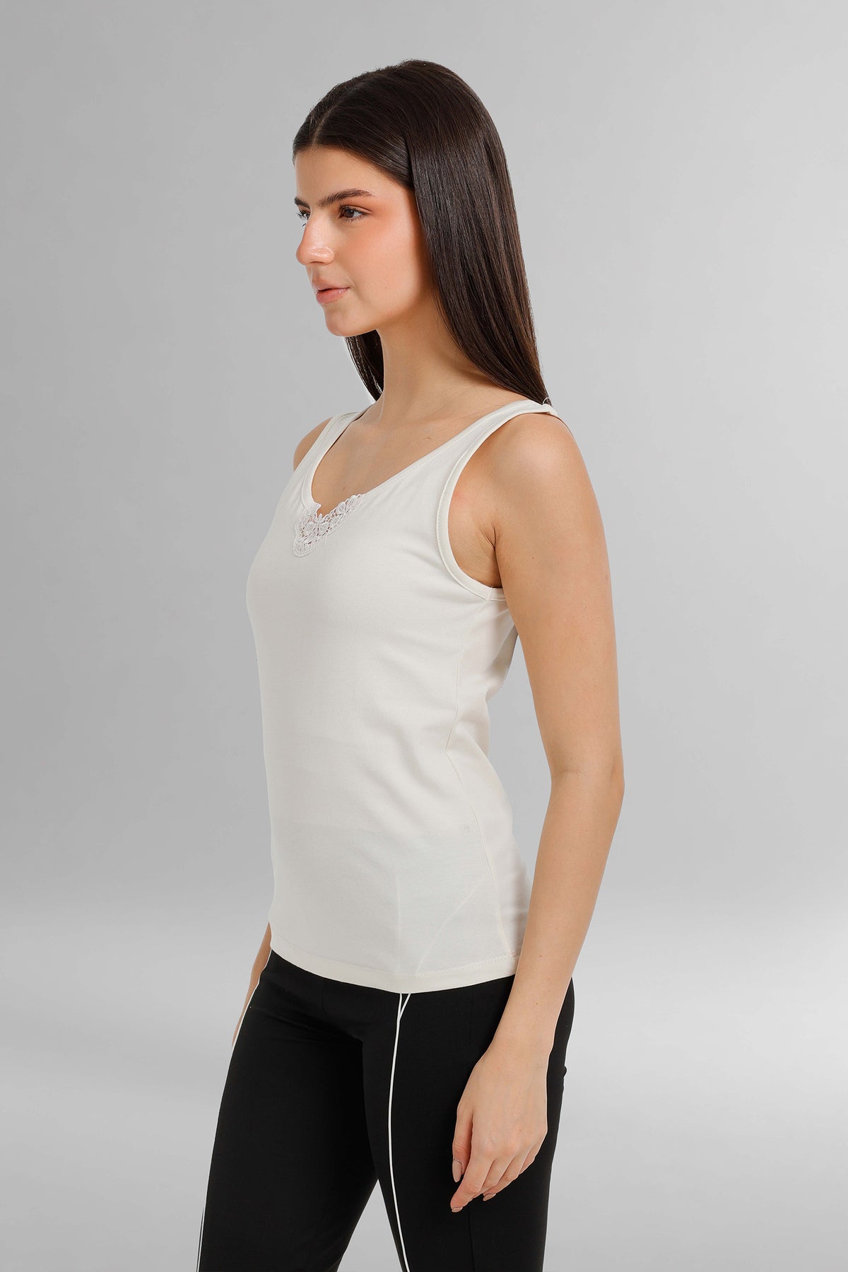 Lace Trimmed Tank Top