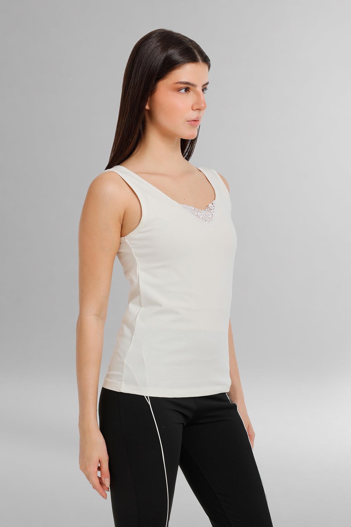 Lace Trimmed Tank Top