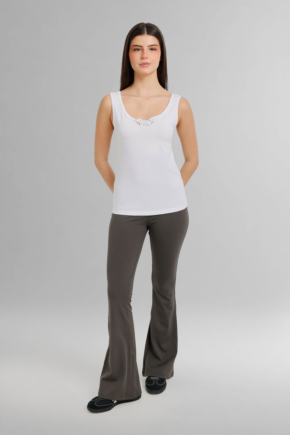 Lace Trimmed Tank Top
