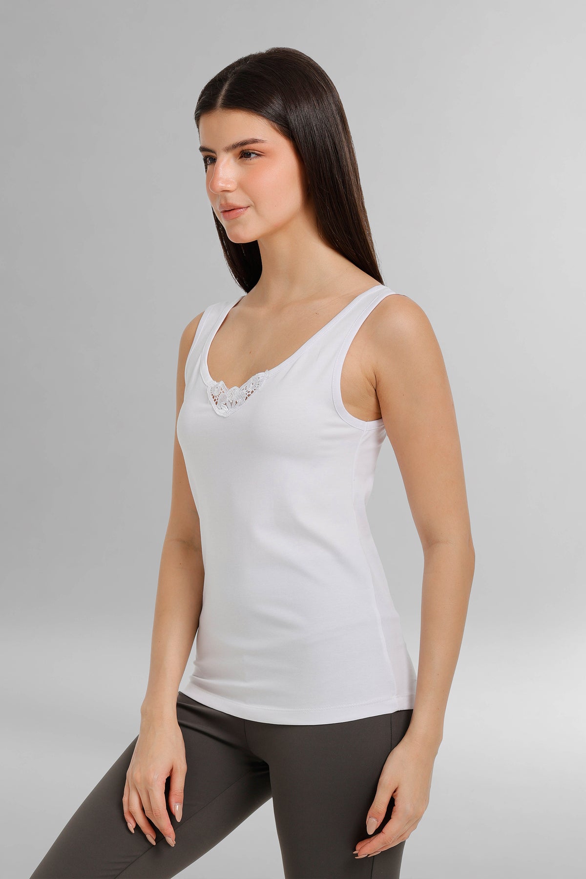 Lace Trimmed Tank Top