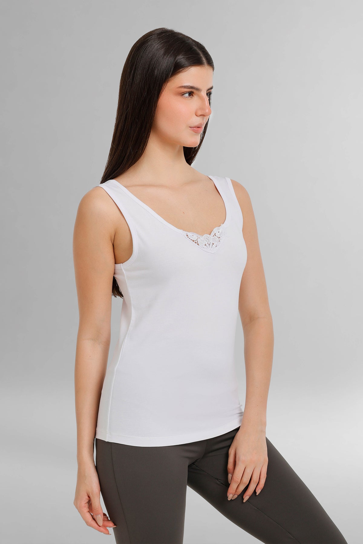 Lace Trimmed Tank Top