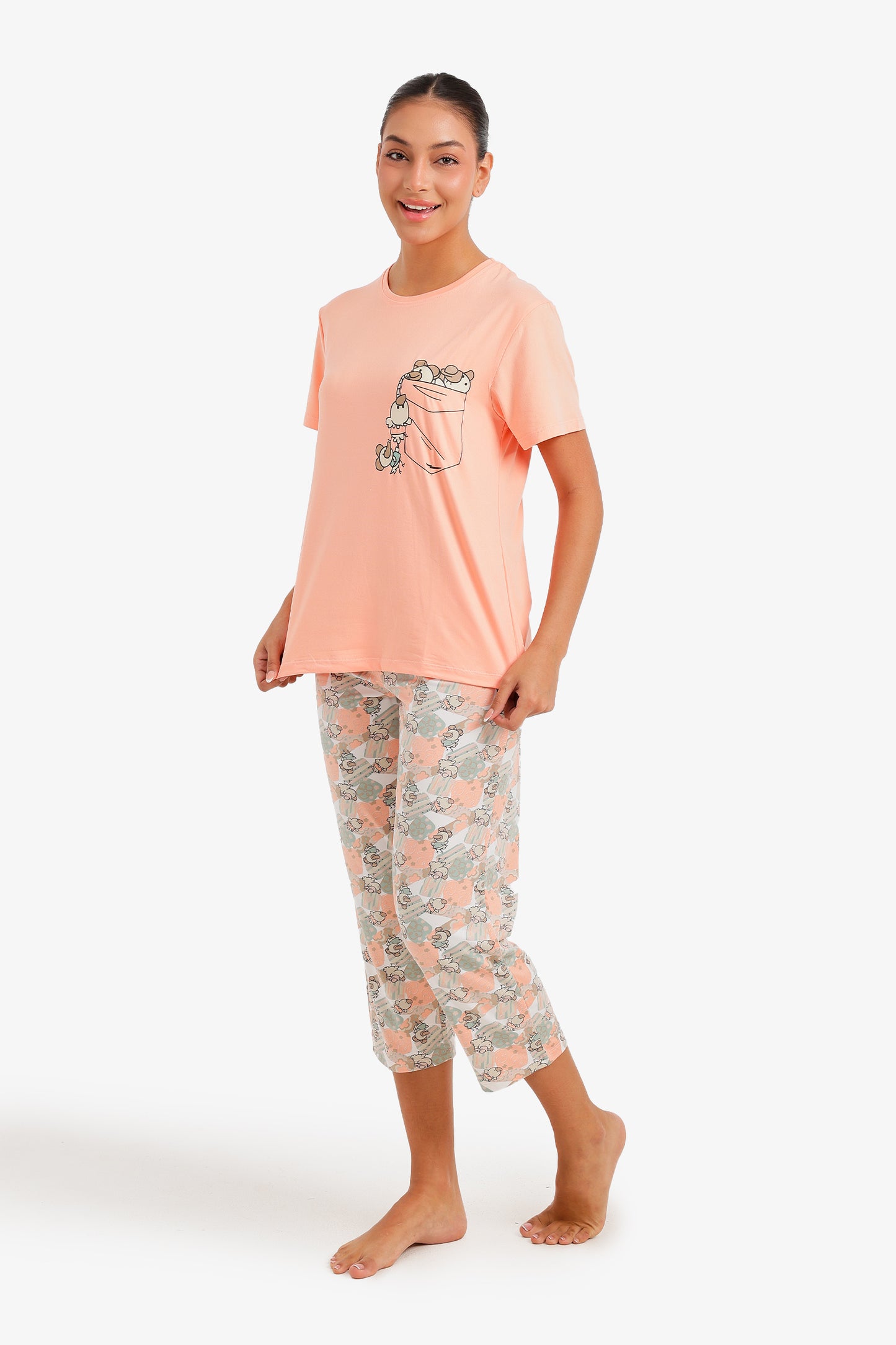 Graphic Capri Pyjama Set