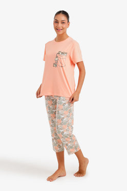 Graphic Capri Pyjama Set