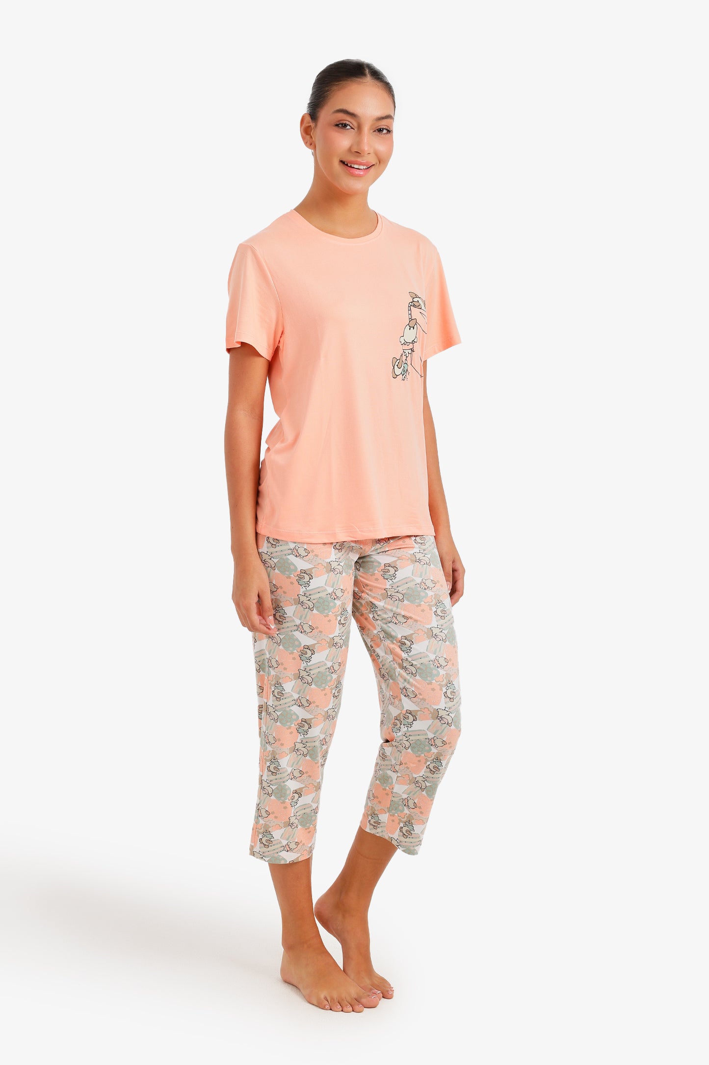 Graphic Capri Pyjama Set
