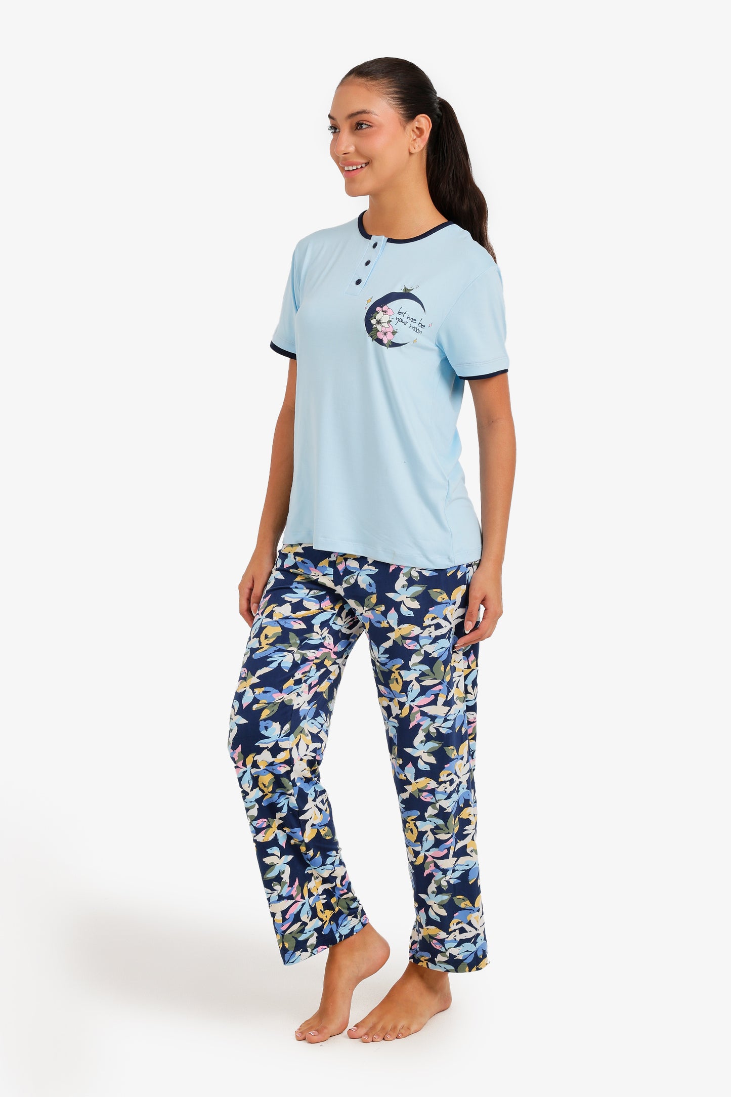 Floral Henley Pyjama Set