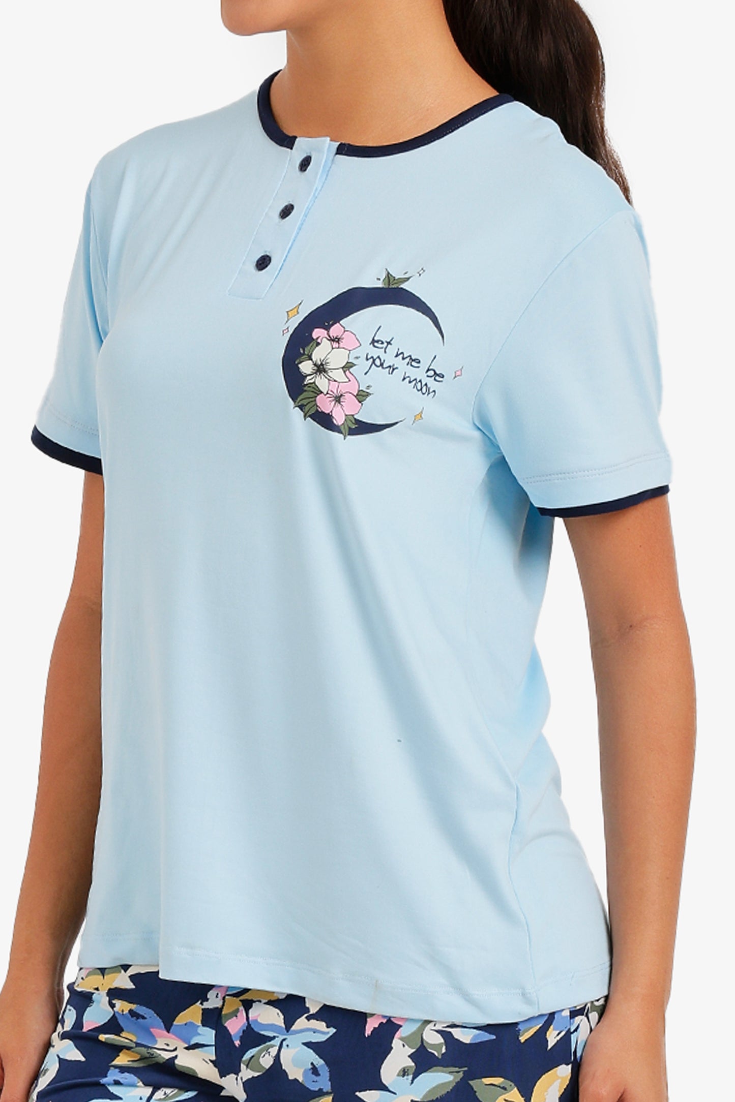 Floral Henley Pyjama Set