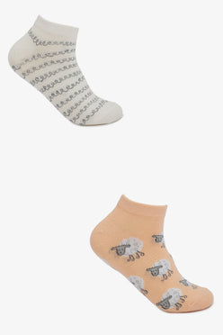 Sheep Print Socks - 2 Pairs
