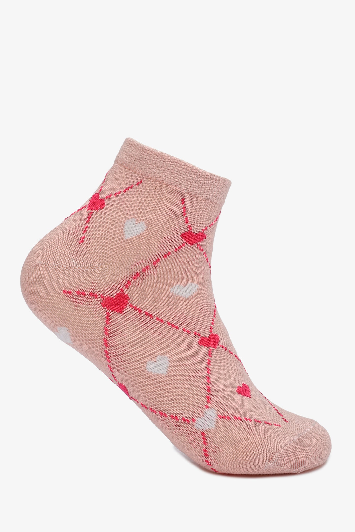 Heart High Ankle Socks - 2 Pairs