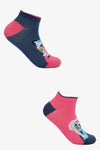 Girly Cat Print Socks - 2 Pairs