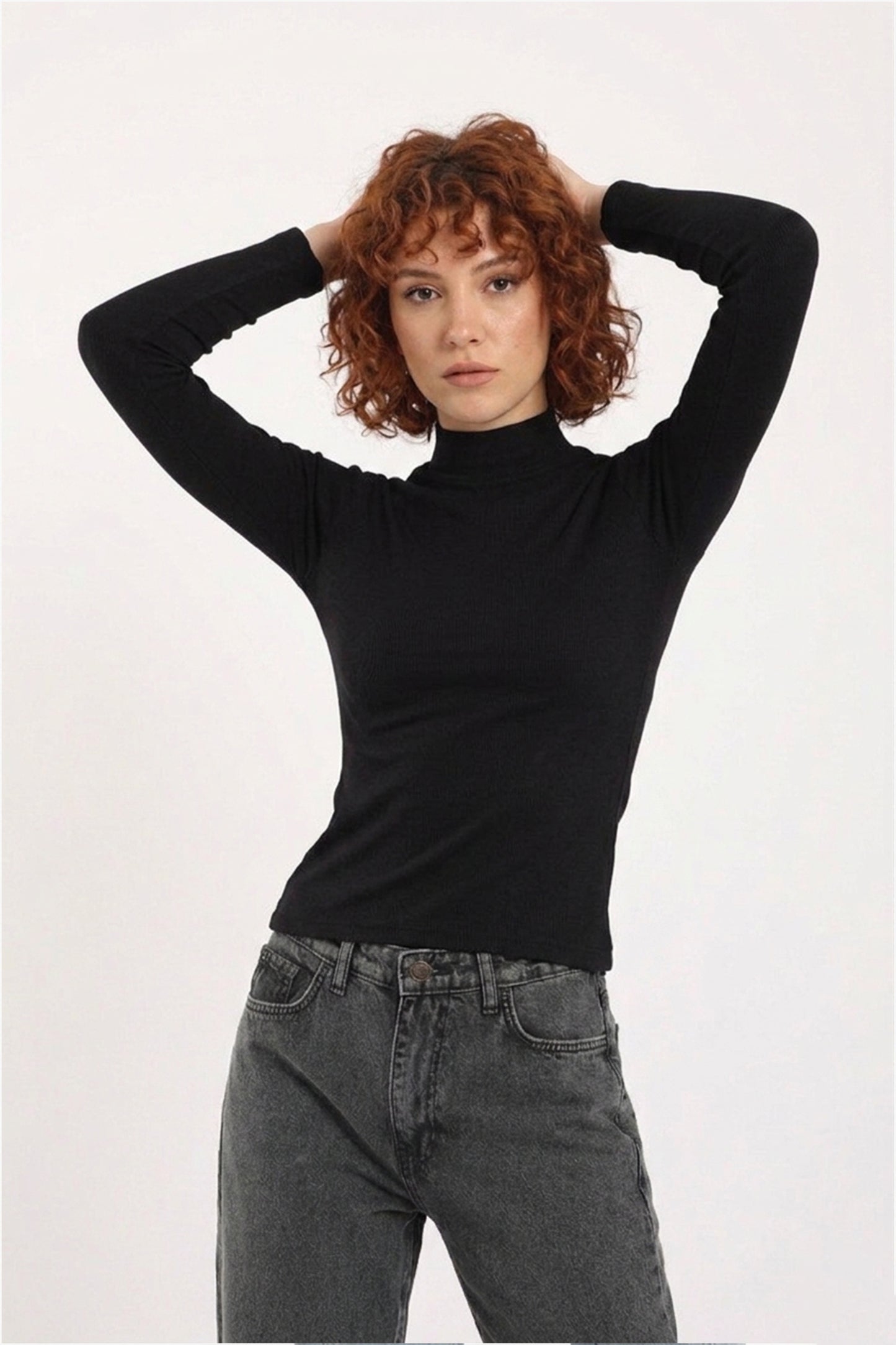 Long Sleeve High Neck Top