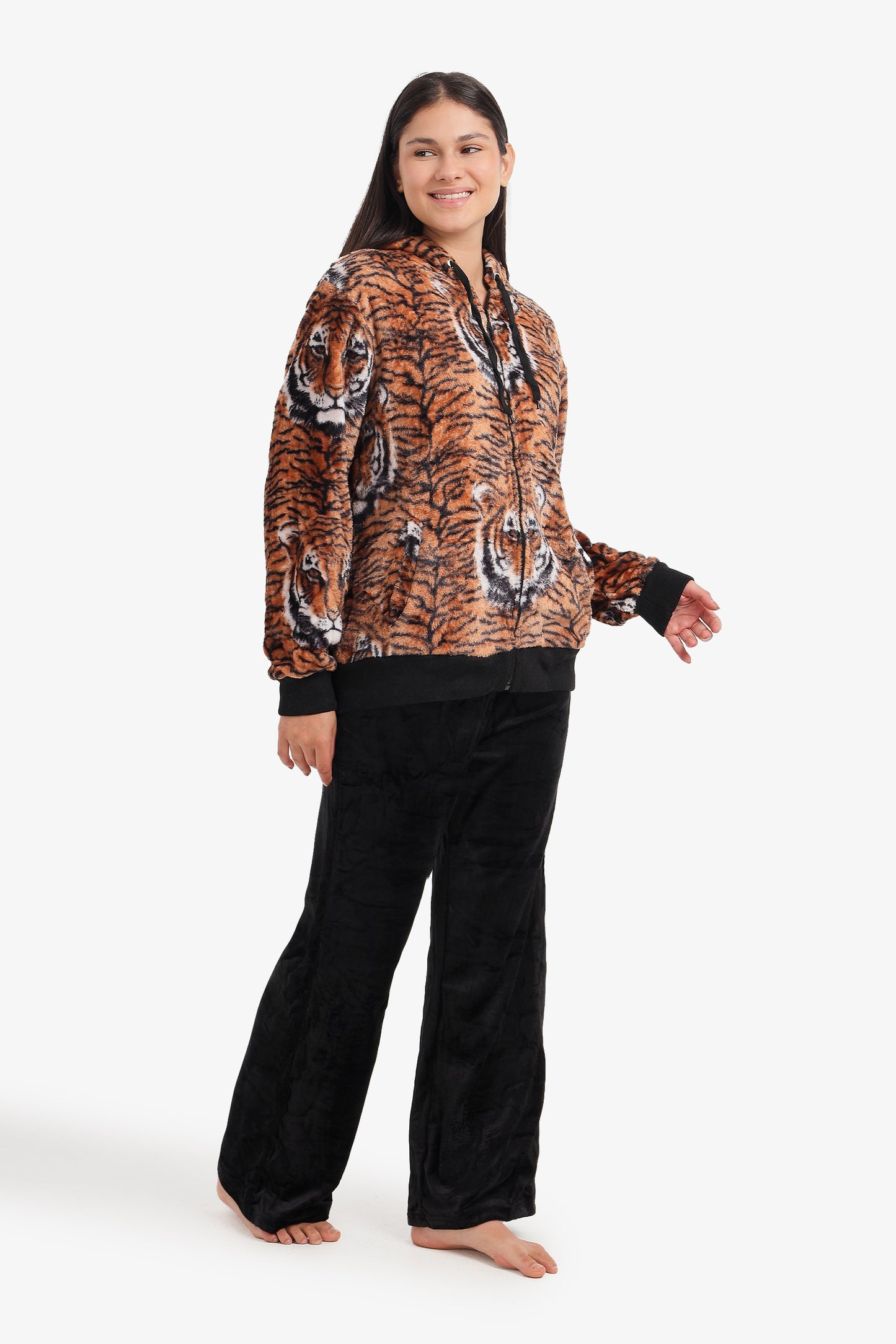Tiger Print Velvet Pyjama Set
