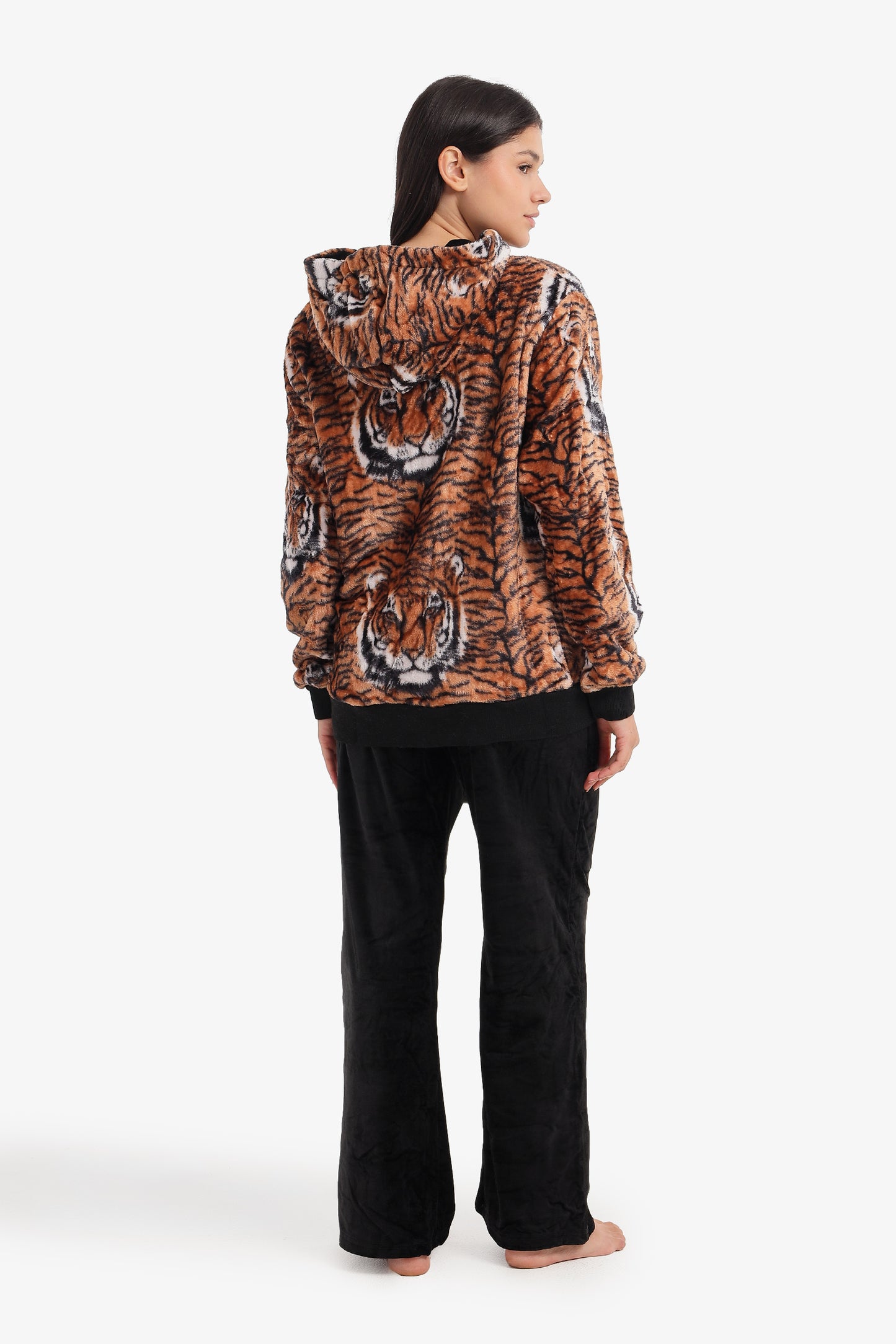 Tiger Print Velvet Pyjama Set